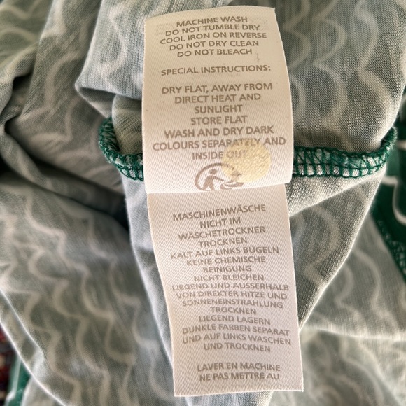 Boden Green Pink Wavy Striped Knit Day Dress - 8 - Picture 13 of 14